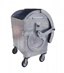 1100 Liter Galvanized Garbage Container with Dome Lid