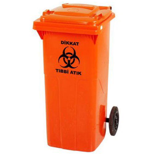 120 Litre Plastik Tıbbi Atık Çöp Konteyneri