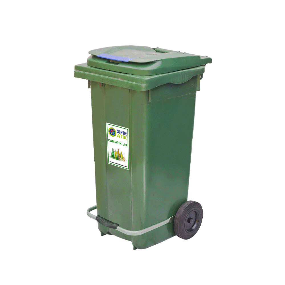 120 Litre Pedallı Geri Dönüşüm Sıfır Atık Konteyneri