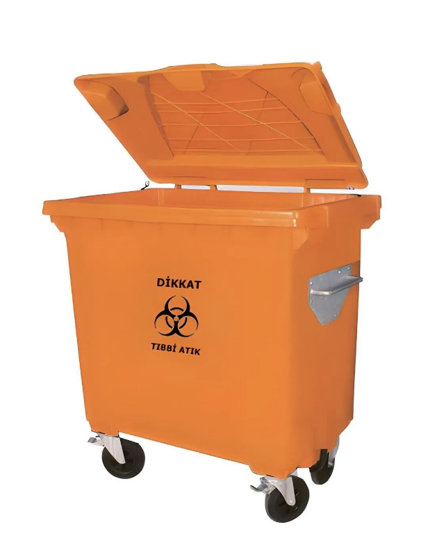660 Litre Plastik Tıbbi Atık Çöp Konteyneri