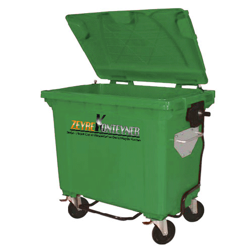 660 Litre Plastik Çöp Konteyneri Pedallı