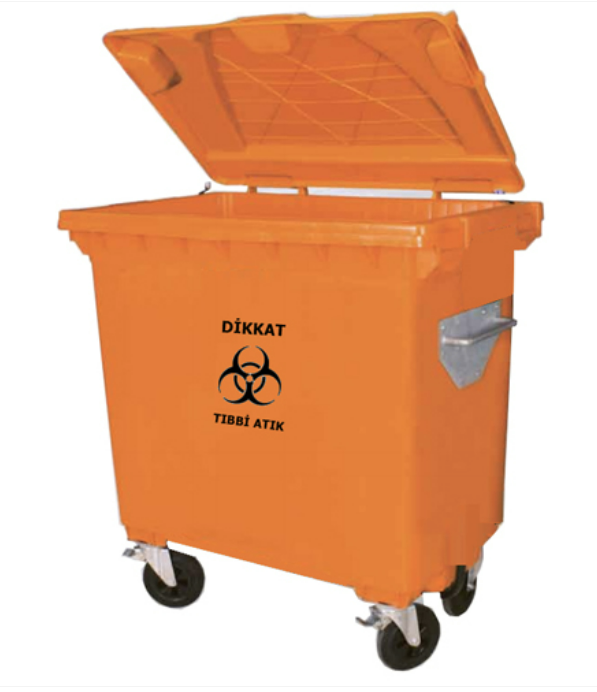 770 Litre Plastik Tıbbi Atık Çöp Konteyneri
