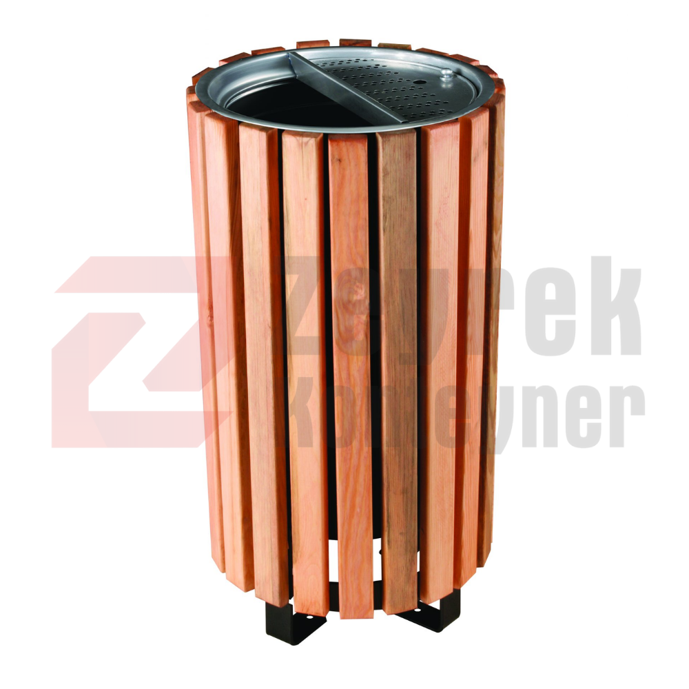 Ahşap Kaplamalı Dış Mekan Çöp Kovası